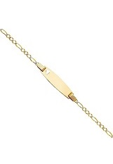 ravishing 14k yellow gold white pave id baby bracelet